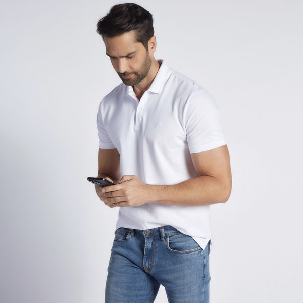 Polo Masculina Piquet Branca 24629/4