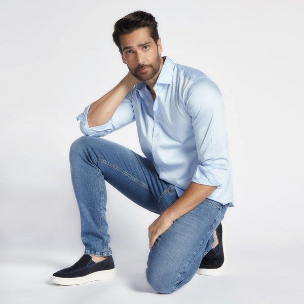 Tenis Slip-On Iate Camurça Marinho 167-A/1