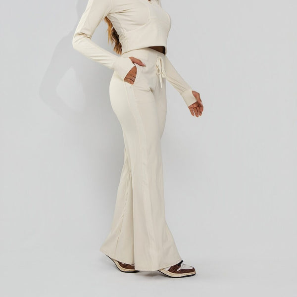 Calça Flair Fitness Premium Bolso Com Ziper Offwhite LG2383