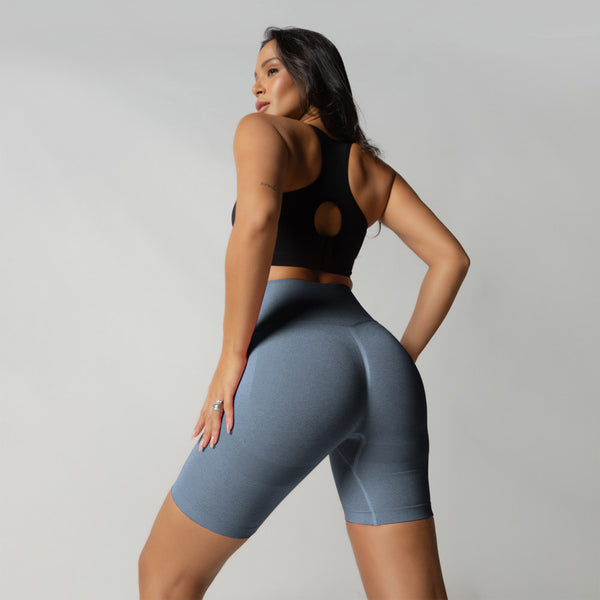 Bermuda Fitness Empina Bumbum Seamless Azul BD196