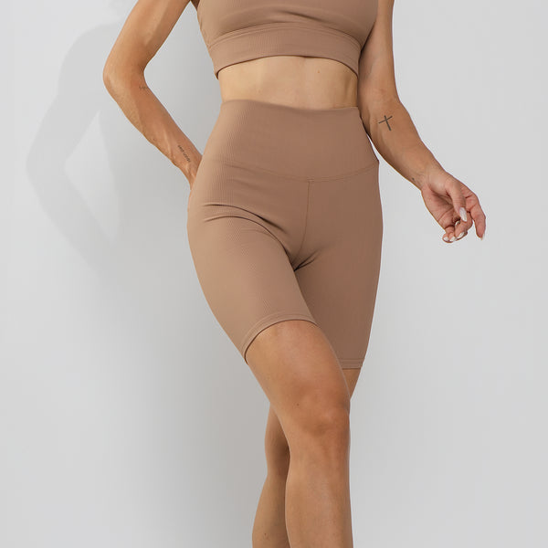 Bermuda Poliamida Texturizada Premium Cós Alto Duplo Capuccino BD219