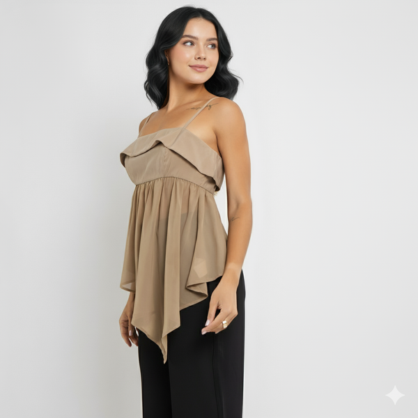 Blusa Feminina de Alças Finas em Viscose – Tecido Fluido BL614
