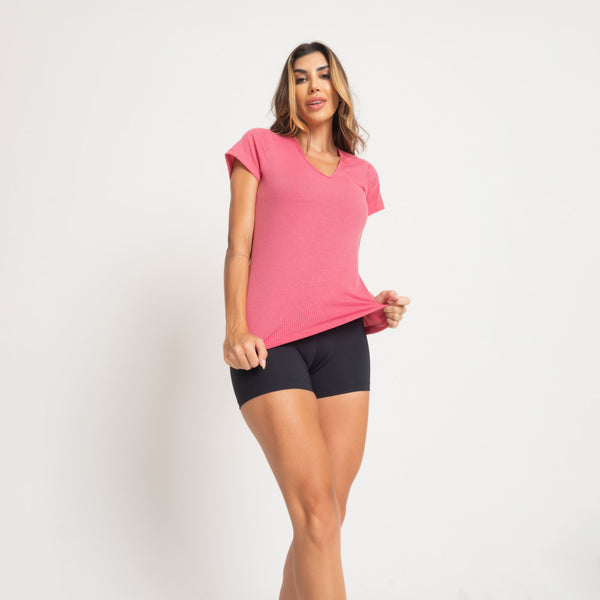 Blusa Fitness Rosa Canelada honey Club BL567