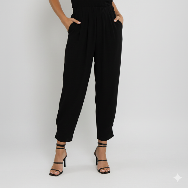 Calça Pantalona Feminina de Viscose – Cintura com Elástico LG2375