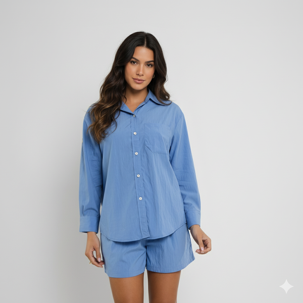 Camisa Feminina em Lioncel – Alfaiataria Leve com Recorte nas Costas CT869