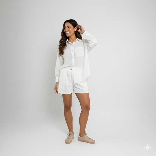 Camisa Feminina em Lioncel – Alfaiataria Leve com Recorte nas Costas CT870