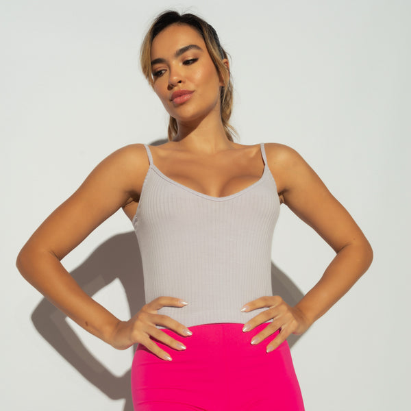 Cropped Fitness Canelado Lilás Alcinha CR122