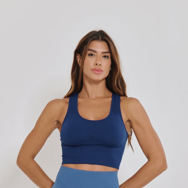 Top Fitness Sem Costura Nadador Marinho TP1817