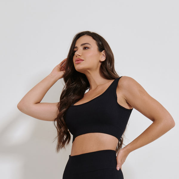 Top Fitness Sem Costura Básico Preto TP1796