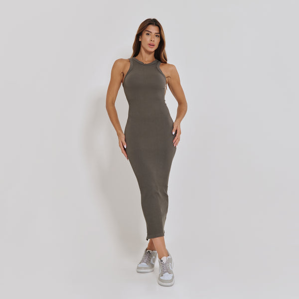 Vestido Sem Costura Nadador Cinza VT101