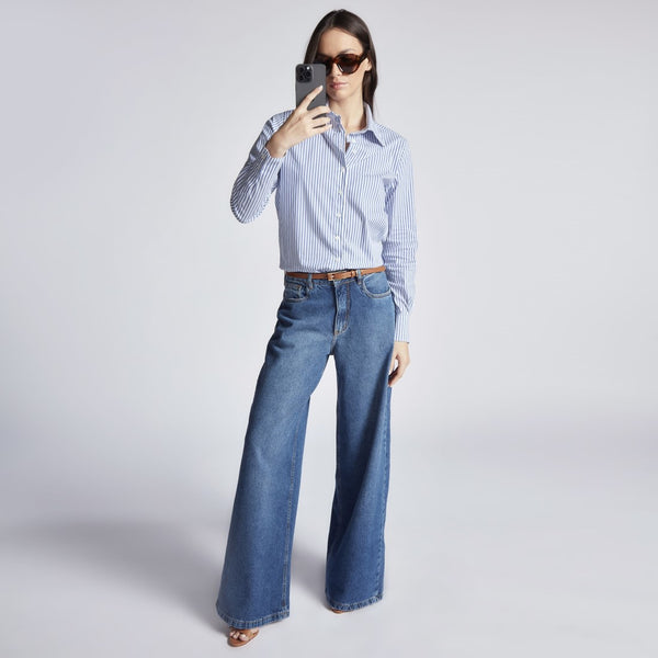 Calça Jeans Feminina Wide Leg INV-1572