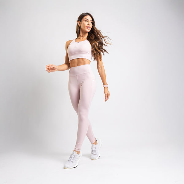 Legging Fitness Cós Largo Anatômico Com Bolso Premium Rosa LG2363