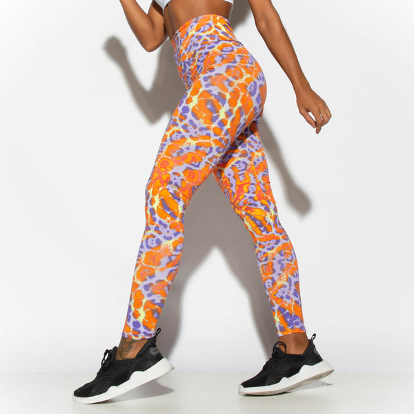 Legging Cintura Alta Fitness Roxa Felinos LG1840