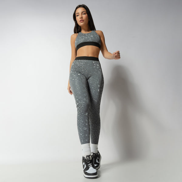 Legging Fitness Cinza Com Elástico Push LG2282
