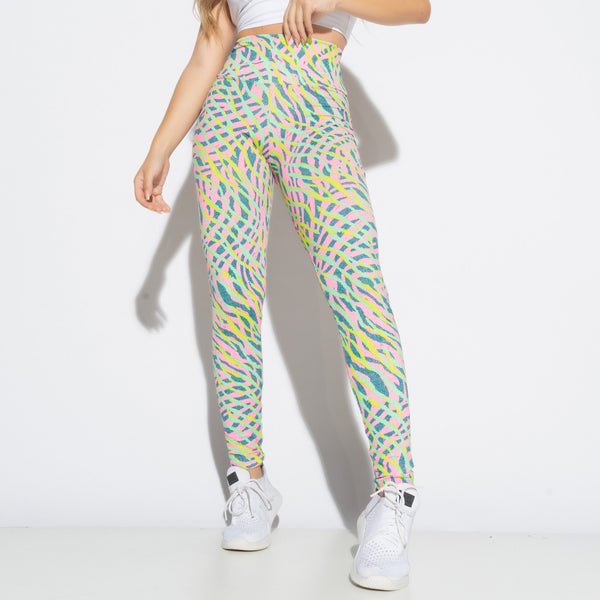 Legging Fitness Estampada Ondulado Colorido LG2036