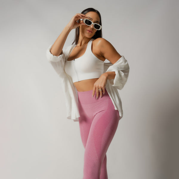 Legging Fitness Seamless Rosa Mescla LG2245