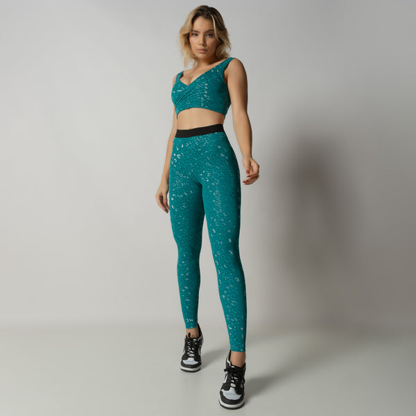 Legging Fitness Verde Com Elástico Push LG2283