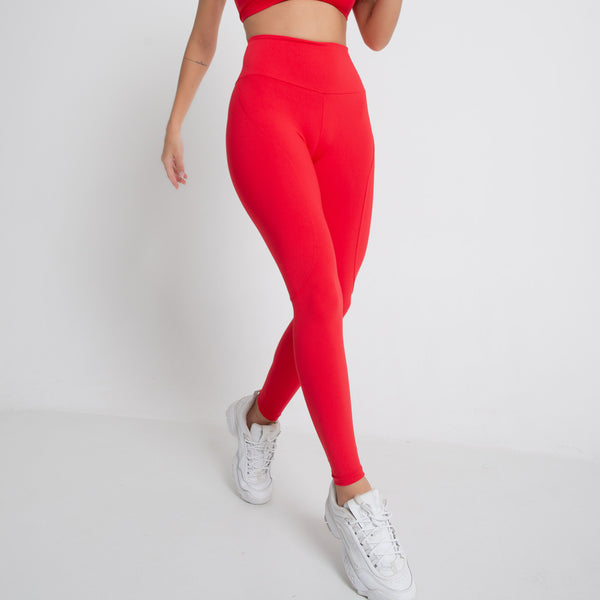 Legging Fitness com Recorte Vermelha Honey Sports LG2306