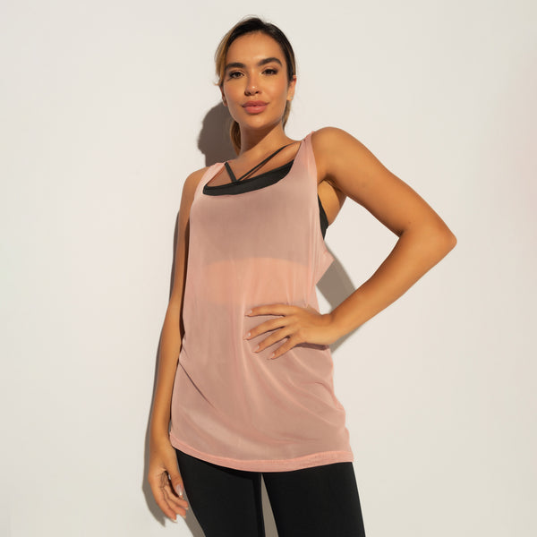 Regata Fitness Rosa Nadador em Tule RG121