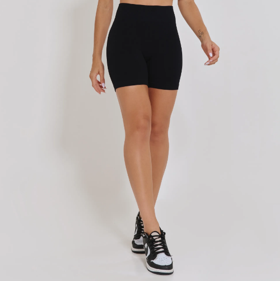 Short Fitness Sem Costura Canelado Preto SH794