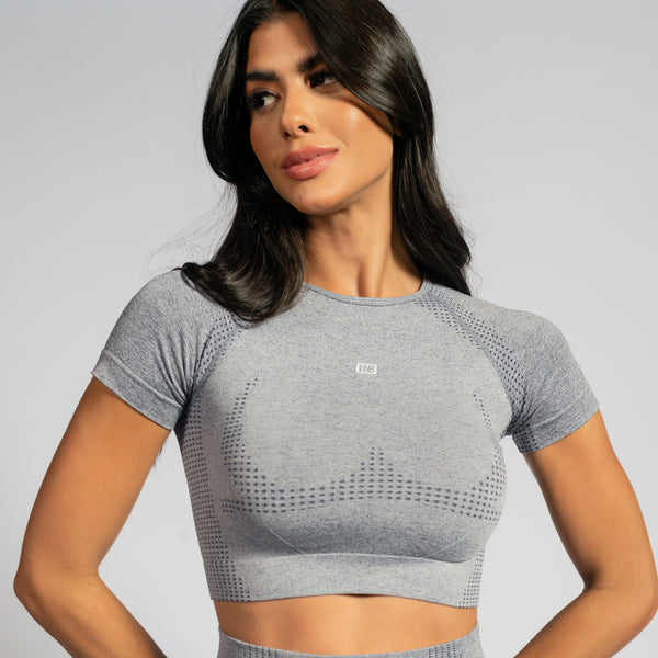 Top Cropped Seamless Mescla Claro TP1554
