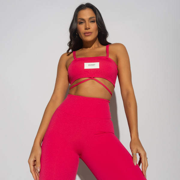 Top Faixa Fitness Rosa  Honey Sports TP1520