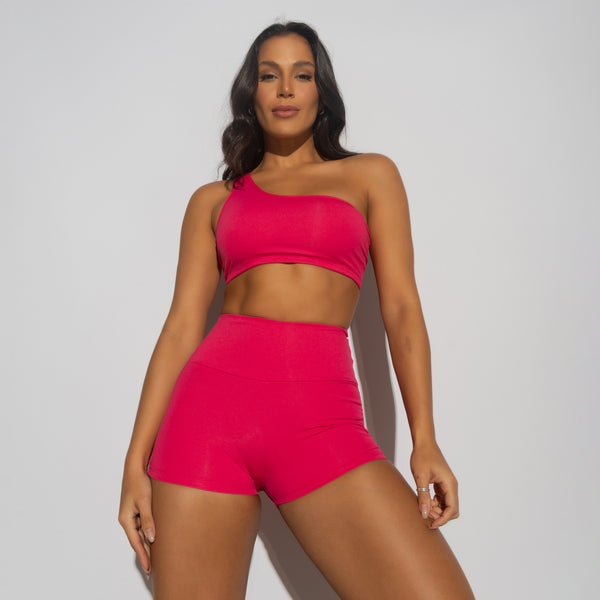 Top Fitness Rosa Assimétrico Honey Sports  TP1516