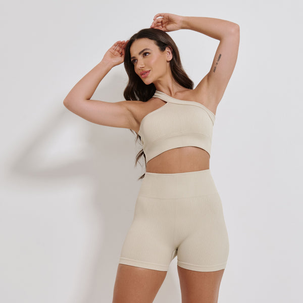 Short Fitness Sem Costura Marfim SH791