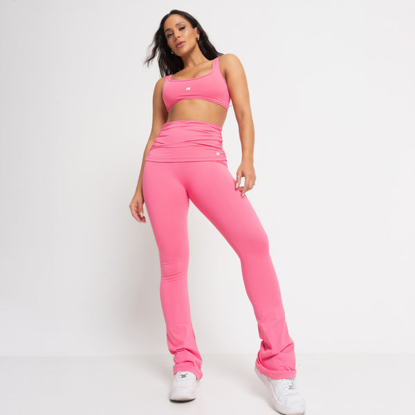 Calça Flare Com Tapa Bumbum Rosa Honey Club LG2234