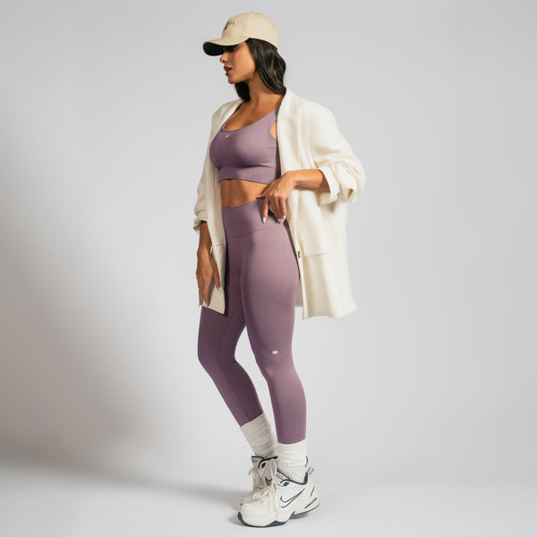 Legging Fitness Seamless Canelado Roxo LG2202
