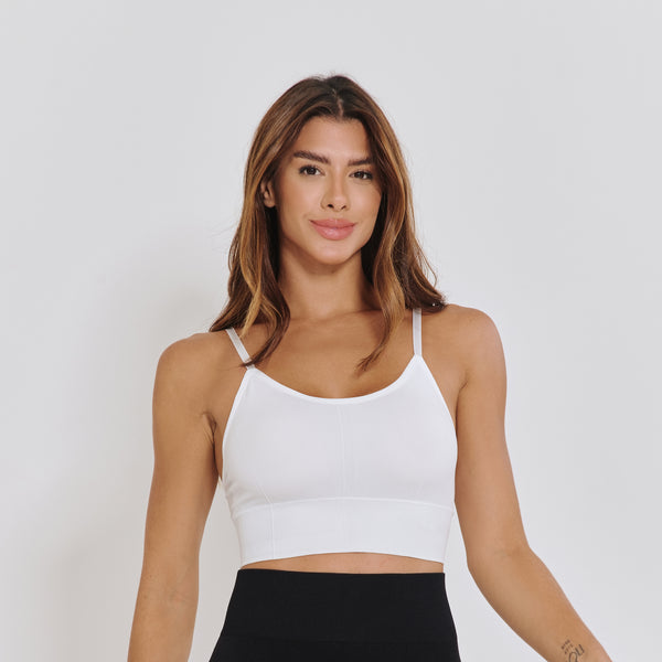 Top Fitness Sem Costura Alcinha Branco TP1815