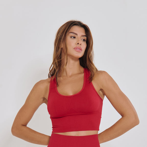 Top Fitness Sem Costura Nadador Vermelho TP1821