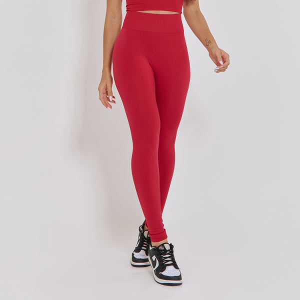 Legging Fitness Sem Costura Básica Vermelho LG2356
