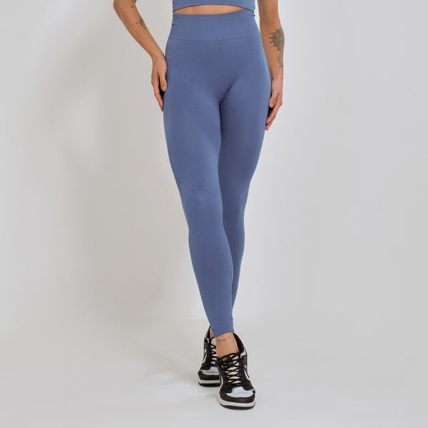 Legging Fitness Sem Costura Básica Azul LG2355